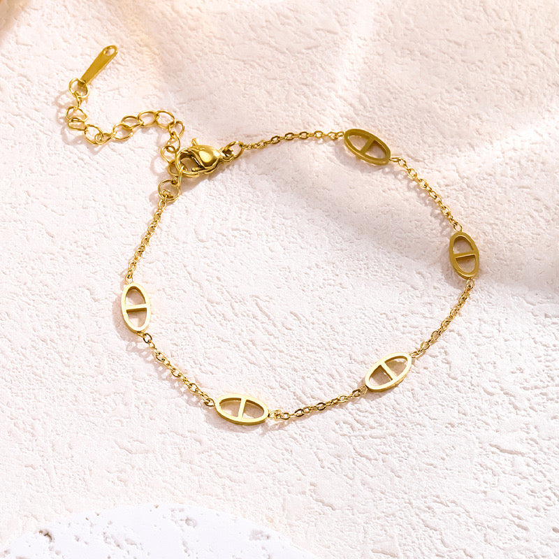 Set de Collar y Pulsera Elegante (Oro/Plata)￼