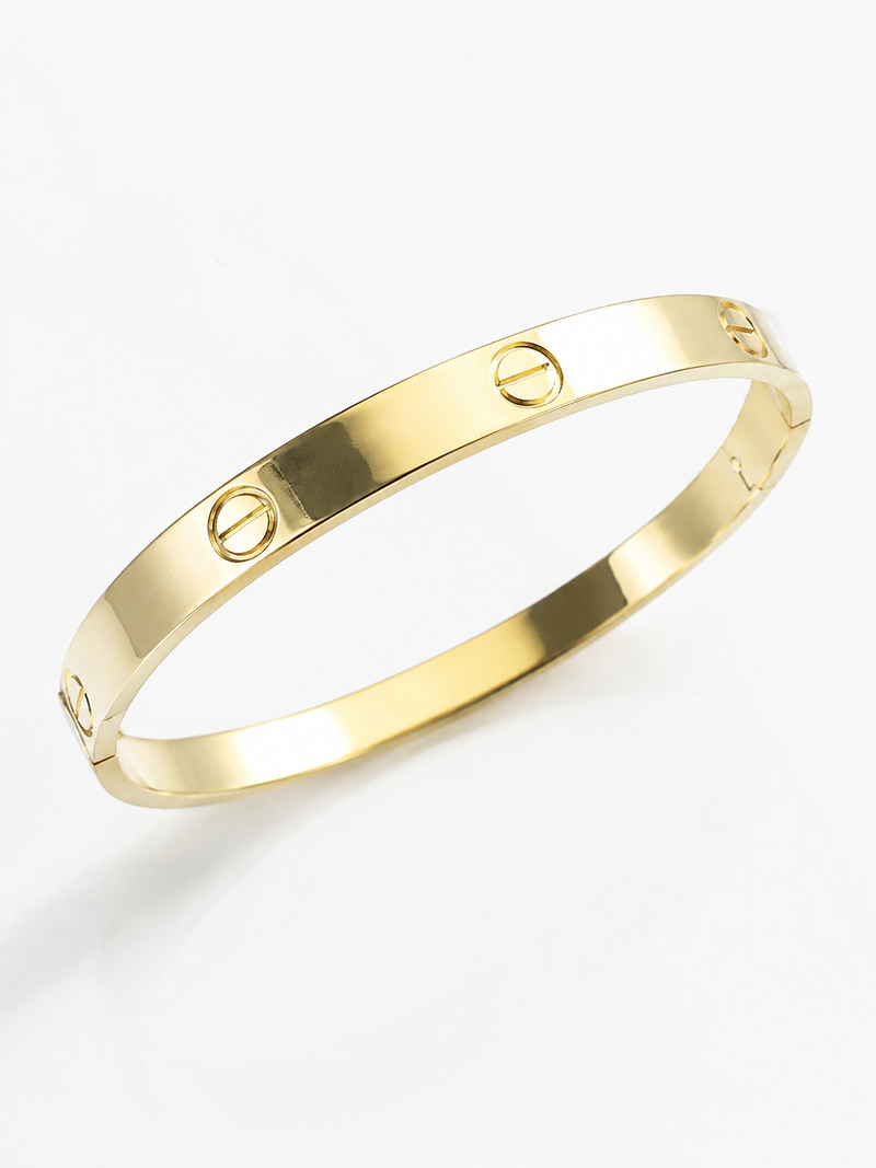 Pulsera Brazalete de Amistad de Acero
Inoxidable Chapada en Oro.