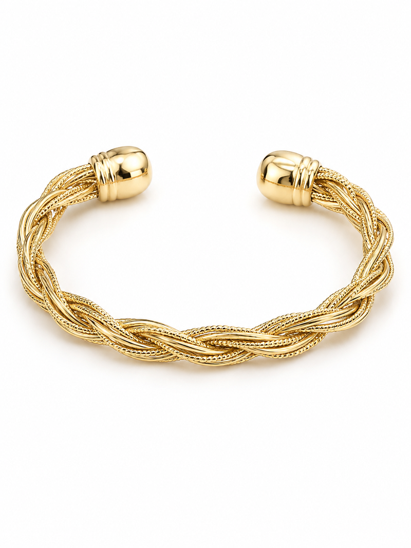 Brazalete Dorado Trenzado