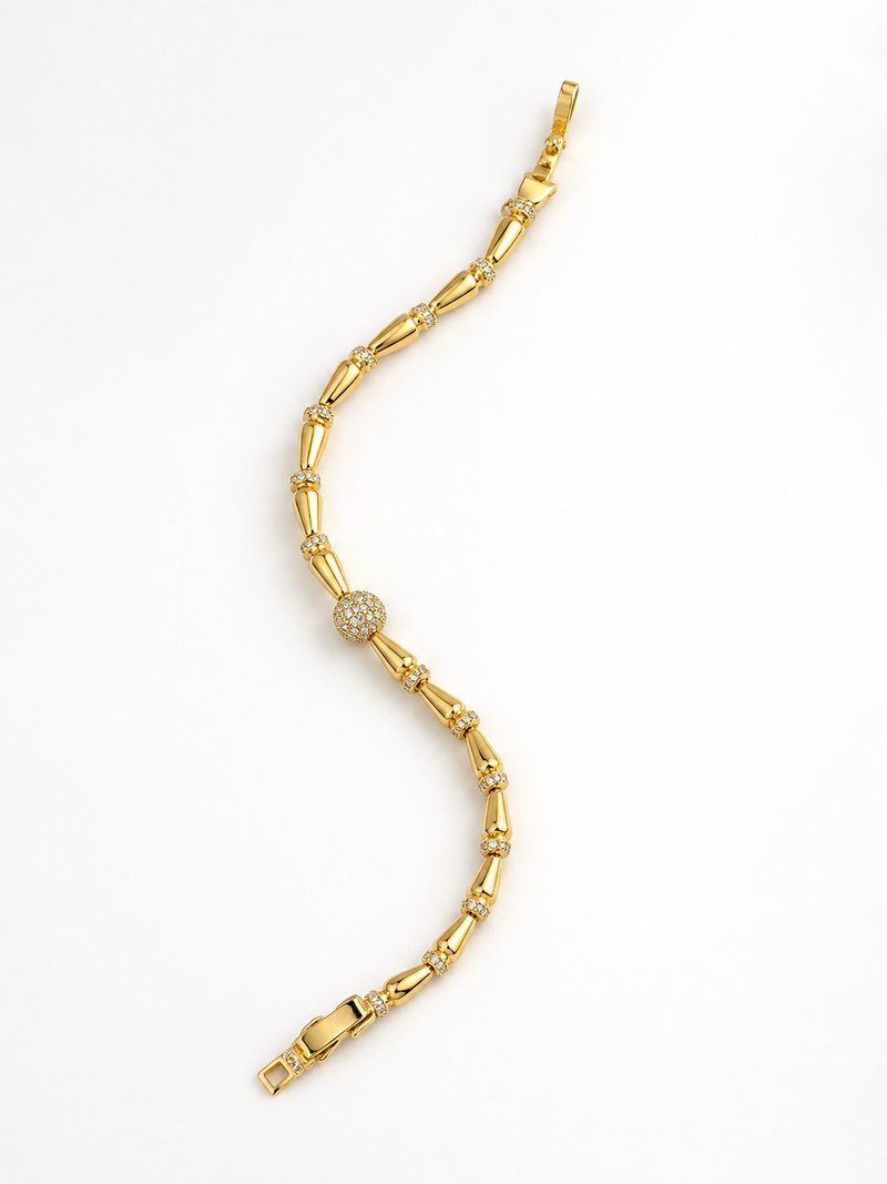 Pulsera Dorada De Diseño Elegante Y Delicado