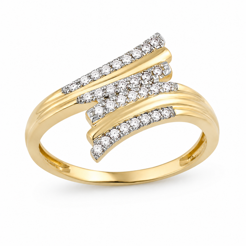 Brazalete Dorado con Circonitas para Mujer/ Anillo Dorado con Brillantes