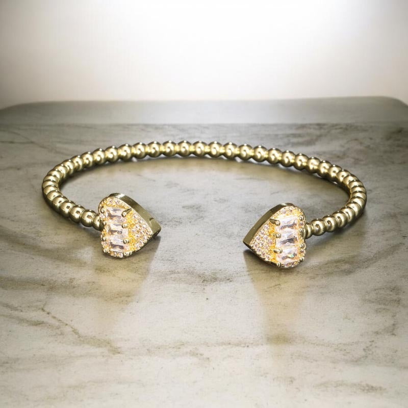 Pulsera Abierta Para Mujer De Cobre De Corazón