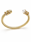Pulsera de Alambre Trenzado Chapada en Oro.